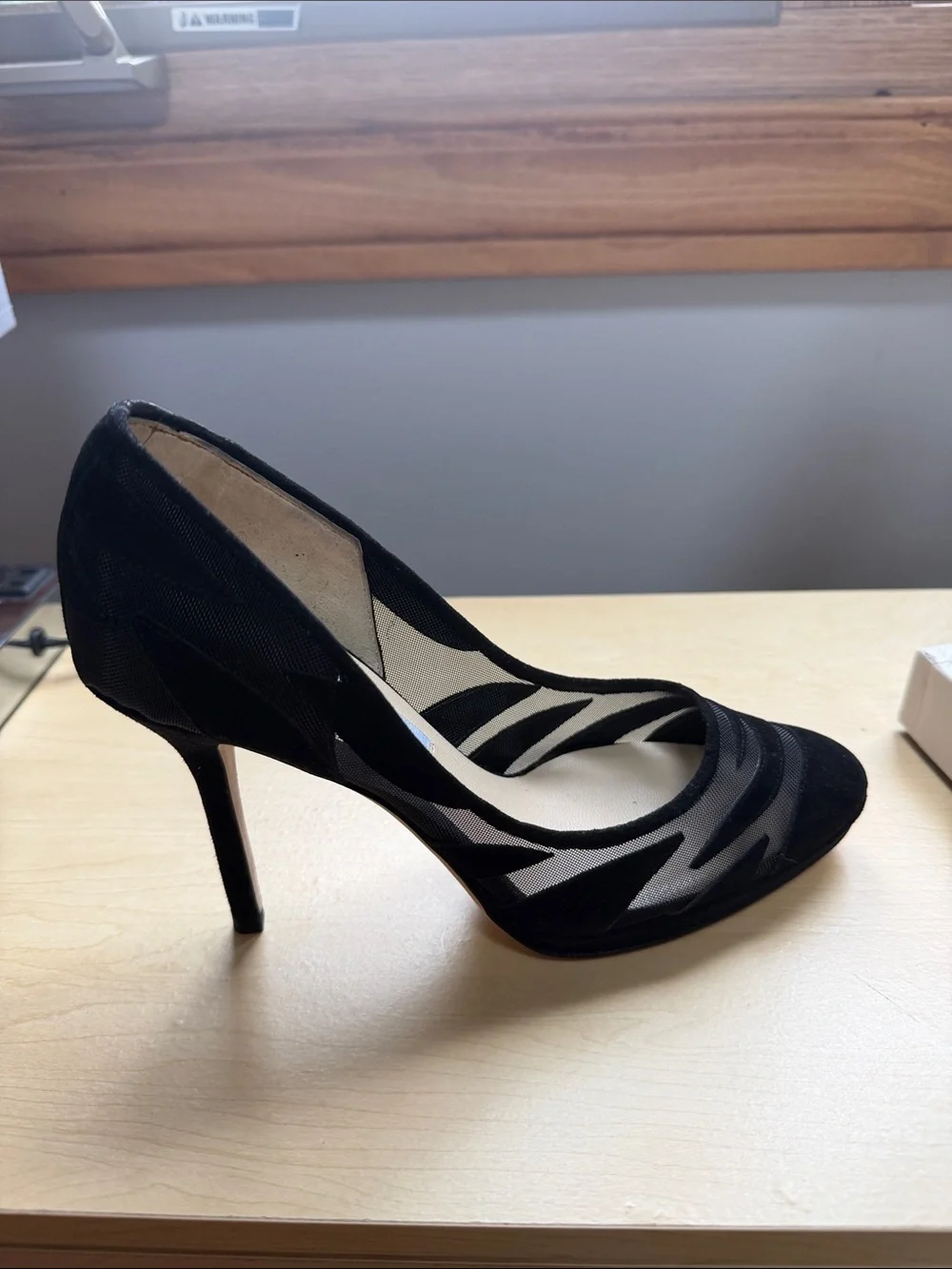 Jimmy Choo Black Mesh Pointed-Toe Stiletto Pumps